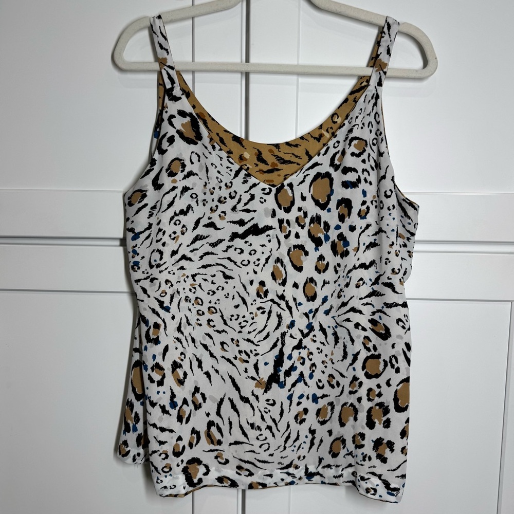 WHBM reversible animal print tank top. Large